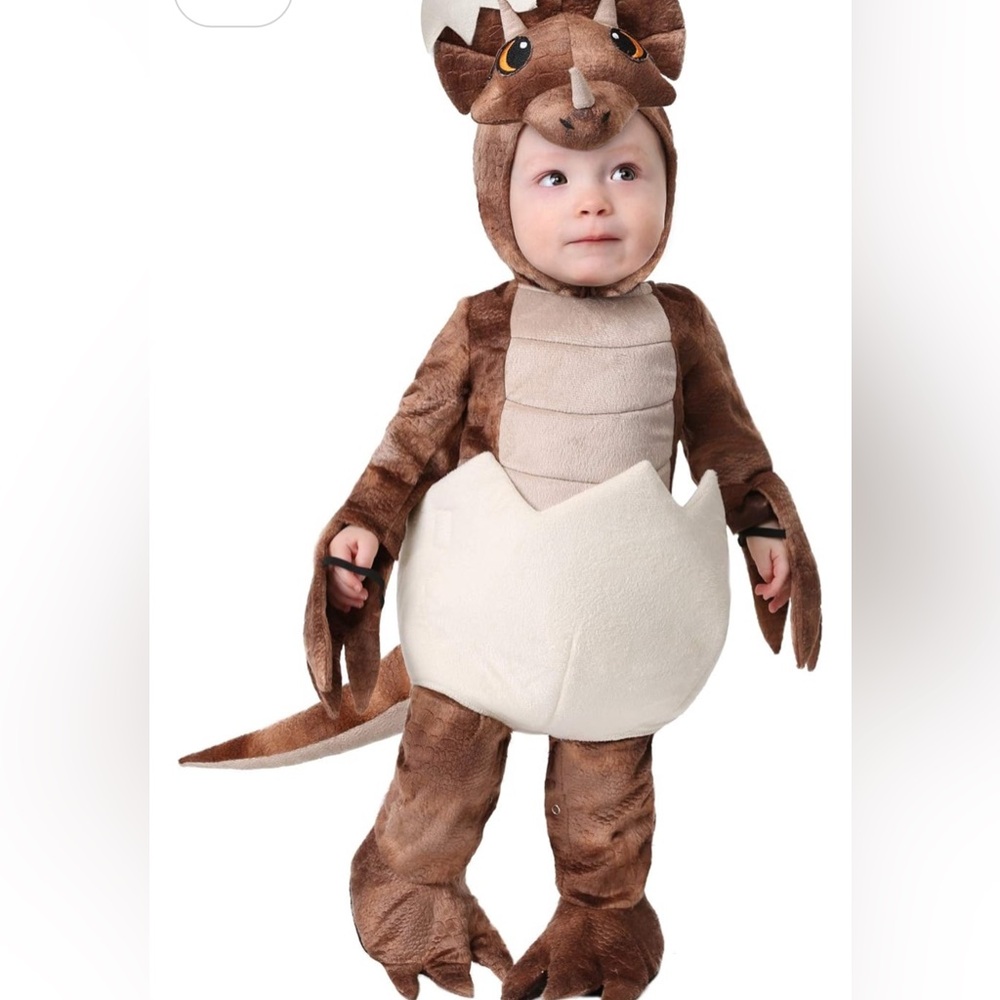 Tiny Triceratops Dinosaur Halloween Costume Baby Toddler 12-18 Months
